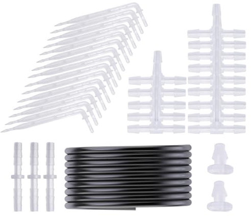 Irrigazione a goccia, set automatico di irrigazione da giardino per piante in vaso, balcone, letto per piante, set di irrigazione solare a goccia (accessori)