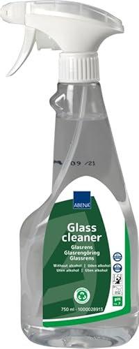 ABENA Glass Cleaner, 750ml, Suitable for Windows, Shower Glass, Mirrors, Glasses, Window Cleaner for a Streak Free Clean