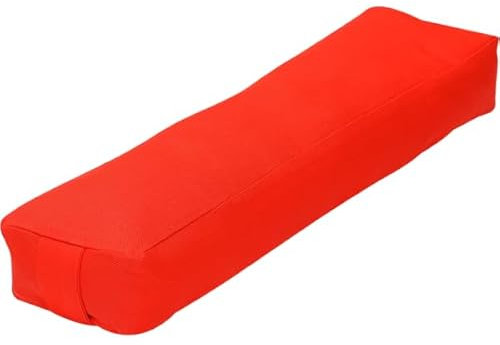 Pranayama Bolster mit Kapok-Füllung – 63x15x8 cm – Yoga Atemkissen für Pranayama, Yin Yoga & Meditation (Rot)
