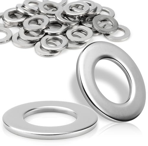 Mbsomnus Unterlegscheiben M18 Beilagscheiben Flach DIN125 Karosseriescheiben 15 Stück V2A A2 304 Edelstahl Unterlegscheiben Flach Beilagscheiben für Schrauben Gewindestangen Muttern