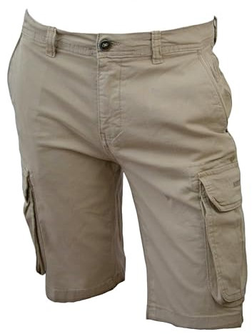 NAVY SAIL Bermuda Uomo Cotone - Bermuda Uomo Cargo - Pantaloncini Cotone - Pantalone Corto (52, 25384 Sabbia)