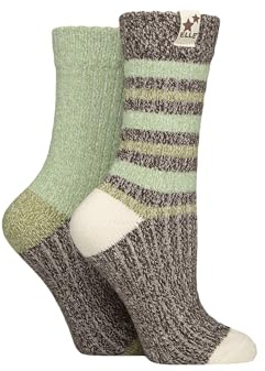 ELLE Women's Ribbed Boot Socks - Feminine, Chunky and Soft, For the Outdoors, Walking and Hiking in a Multipack of 2 Size 4-8