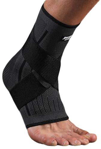 NICEIN Sprunggelenkbandage, Einstellbar Fussbandage Sprunggelenk mit Board, Ankle Brace mit Klettverschluss, Bandage Fußgelenk für Verstauchungen, Knöchelbandage für Damen Herren (Schwarz, L)