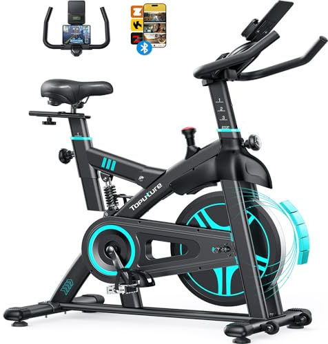 Heimtrainer Fahrrad mit APP, 0-100% Magnetwiderstand Stationäres, 15KG Schwungrad, Ultraleise, Ergometer Hometrainer Bis 160KG, Tablet-Halter