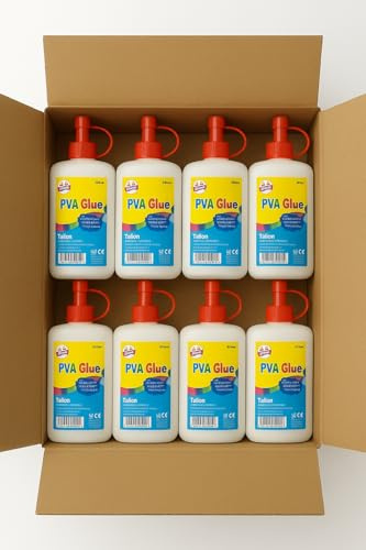 Sixstore 12 Pack White PVA Glue 250ml Each Bottle Craft Glue for Kids School Arts and Crafts Washable Non Toxic Bulk Set