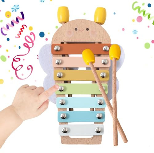xyensy Spielzeug Xylophon | Pädagogisches Musikspielzeug Aus Holz - Kinderinstrumente Für Kleinkinder | Geschenk Für Mädchen Ab 6 Monaten Zum Musizieren