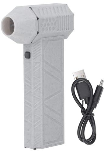 Mini Soffiatore a Batteria Portatile, Blower Aria Compressa Senza Fili, 3 Velocità Regolabili 120000RPM, Rosso - Potente Turbo, Ricarica Rapida Type C (Bianco)