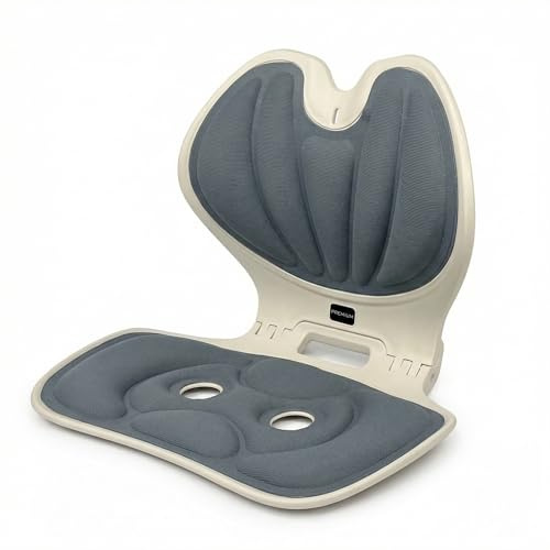 Klappsitz mit Rückenlehne Premium 200 kg · Integrierte Stütze und Stabile Basis · Leicht und Tragbar 1,15 kg · Schaum oder Gel · Ideal für Bänke, Tribünen und Außenbereich (Gepolsterter Schaum, Grau)