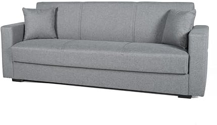 Arredo Stock Divano letto moderno Afrodite (Grigio, 3 posti) 212x80x87 cm | divano letto