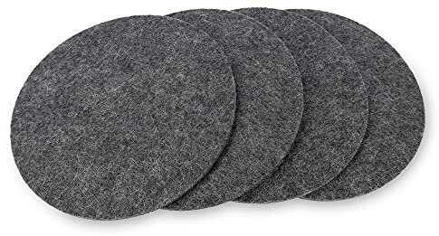 filzbrand Filz Untersetzer rund für Gläser, Filzuntersetzer 4 Stück (4er Set), Ø 10 cm in anthrazit, 3 mm dick, Glasuntersetzer, Getränkeuntersetzer aus Designfilz 100% Wolle – Made in Germany