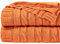 NTBAY 100% Pure Cotton Cable Knit Throw Blanket, Super Soft Warm 130x170 Knitted Throw Blanket for Couch, Sofa, Chair, Bed - Extra Cozy, Machine Washable, Comfortable Home Decor, Orange, 130x170 cm