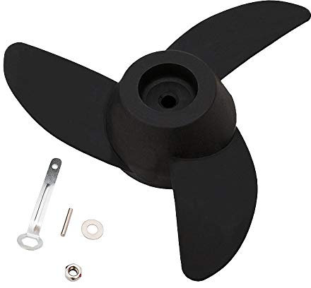 U-BCOO Propeller Elektrischer Außenbord Motor Stütze für 55lb, 62lb, 86lb Trolling Motoren montieren Zubehör/Boot, 3-Klingen (schwarz)