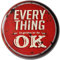 Primus Metal Wall Bottle Cap Plaque Circle Art 33cm / 34cm Garage Bedroom Shed (Everything is OK Circle)
