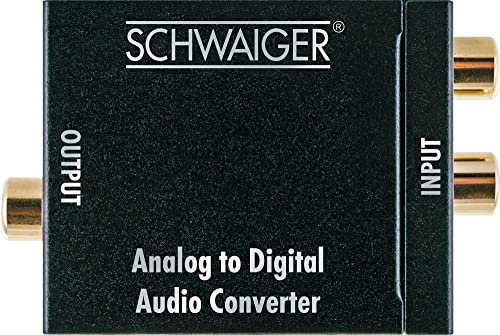 SCHWAIGER ADW100 513 Audio Konverter Analog zu Digital Audioconverter Audiowandler Audiokonverter Toslink Cinch Koaxial