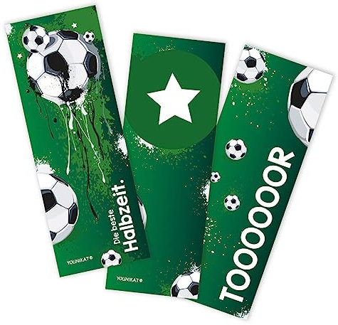 12er Set Fußball-Lesezeichen I 3 coole Motive I für Kinder Jungen I Einschulung Schulanfang Schultüte I dv647