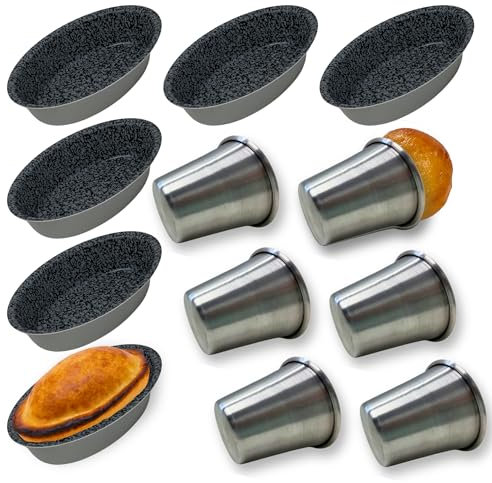 NAMAI - Set 6 Stampi per Babà + 6 Stampi per Pasticciotti Leccesi - Pirottini Alluminio - Adatti in Lavastoviglie - Stampi Per Baba - Stampi Pasticciotti - Made in Italy (6 Babà + 6 Pasticciotti)