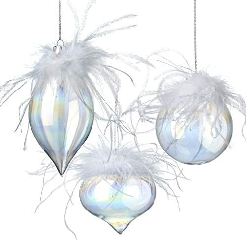 Heaven Sends Weihnachtskugeln aus Glas, Federn, 3 St�ck