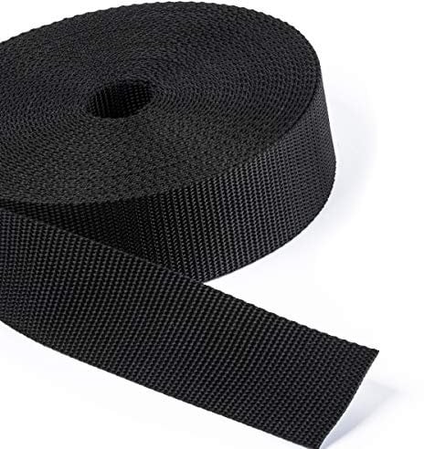 5 Meter PP-Gurtband, Taschenband, Taschengurt - schwarz - 1,6mm stark, 40mm breit