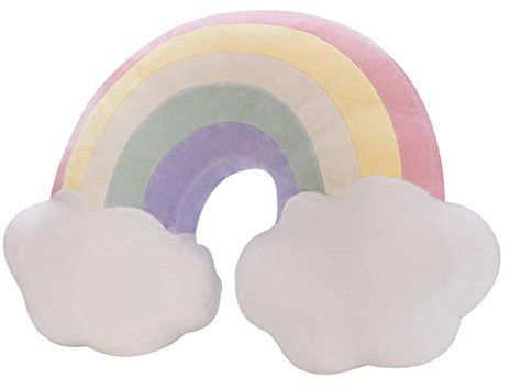 Nicole Knupfer Kissen in Regenbogenfarben, Krone mit Wolken, für Babys, Mädchen, Bett, Sofa, Stühle, Überwurf, Kissen für Auto, Zuhause, Büro, Dekoration (C)