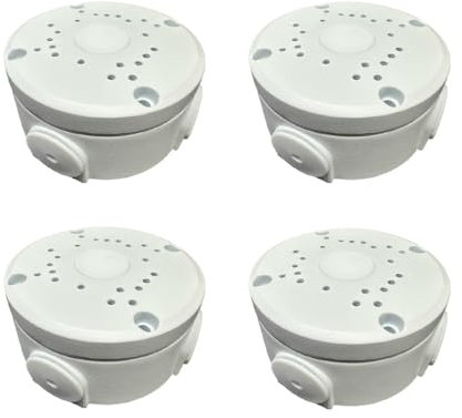 4x Scatole di Giunzione in Alluminio Impermeabili per Telecamere Bullet - Staffa di Montaggio in Metallo, Nasconde Cavi