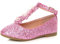 AJVANI T-BAR Glitter Wedding Bridesmaid Shoes Ballerinas Size 34 Pink