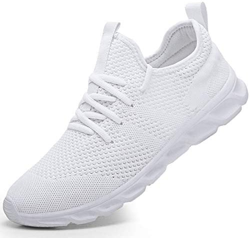 Damen Laufschuhe Turnschuhe Sportschuhe Sneaker Running Tennis Schuhe Freizeit Straßenlaufschuhe Fashion Leichtgewichts Atmungsaktiv Walkingschuhe Outdoor Fitness Jogging Sportsschuhe Weiß 42 EU