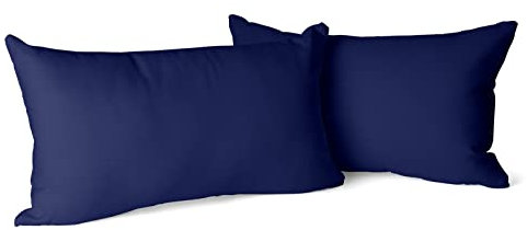 Amolavet Kissenbezug 40 x 80 Blau 2er Set Kopfkissenbezug 40x80 mit Hotelverschluss aus Gebürstetem Mikrofaser