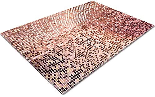 Rose Gold Glass Chopping Board | Non Slip, Small, Worktop Saver for Kitchen