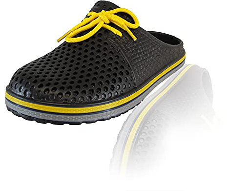 Magnus Herren Clogs Badeschuhe 21- (30D) Badelatschen Pantoffel Pantoletten Schuhe Neu Größe 41, Farbe Schwarz