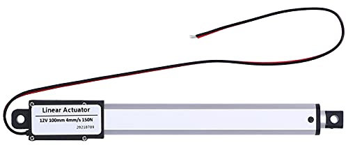 Actionneur Linéaire DC 12V 100mm Interrupteur de Fin de Course Interne Mini Actionneur Linéaire électrique à Faible Bruit pour Appareils Ménagers Médical Automobile(Course 100mm-4mm/s-150N)