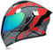 Woljay Full Face Flip Up Motorcycle Modular Helmet Integrated Motorbike Dual Visor for Adults Men Women Moped Street Racing DOT Approved (M,Grey Red-Multicolor Visor)