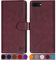 SUANPOT for iPhone 7 Plus/8 Plus 5.5 Inch Leather Flip Case with Credit Card Holder and RFID Blocking - Wine Red