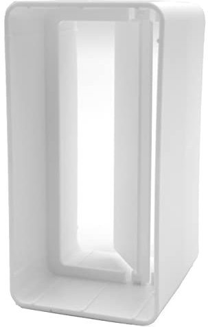 H&C VENT Válvula de retorno de flujo de aire de PVC, 55 x 110 mm, conector rectangular HVAC con un flujo de una dirección, hoja de plástico para regulación del flujo de aire en línea