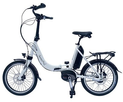 MOBILEMASTER E5K F/RT Performance Line, Ketten, E5-Gang Nabenschaltung mit/ohne Rücktritt - E Bike Klapprad mit Mittelmotor (Weiß, mit Freilauf)