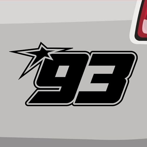 Generisch Startnummer 93 Aufkleber Raceing Start Sticker Auto Zahl MTB Motorrad Sparset (2X S 2X L 1x XL) Farbe: Schwarz