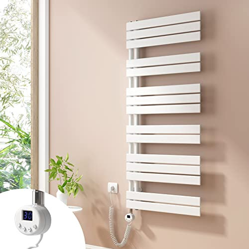 Heilmetz Badheizkörper Elektrisch Handtuchheizkörper Elektrisch mit Thermostat mit Timer-Funktion Heizkörper Badezimmer Anthrazit Badheizkörper 60x138.5cm