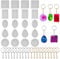 FineGood 20 Stück Schmuck Harz Formen, Schmuckherstellung Kit DIY Silikonform für Harzguss Halskette Anhänger DIY Ohrringe mit 20 Schlüsselanhänger