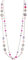 FULU AUTUMN Damen Statement Kette Lange Perlenkette Silber Chain Zwei Strang Modeschmuck Halskette Geburtstagsgeschenk(Hot pink)