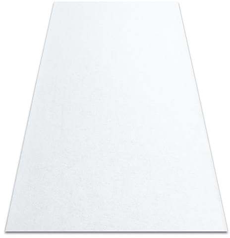 Teppich Antirutsch Rumba einfarbig weiß 80x200 cm