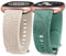 TOYOUTHS 2 Stück Floral Gravierte Armband kompatibel mit Fitbit Versa 4/Versa 3/Sense 2/Sense Armband, Sport Solo Loop Silikon Boho Henna/Löwenzahn Blume Fancy Cute Versa 4 Armbänder, Polarstern/Grün