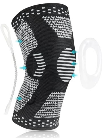 ACWOO Rodillera Menisco y Ligamento, Rodillera Deportiva, Rodillera Rotuliana con Estabilizadores Laterales y Almohadillas de Gel, Rodillera Compresion para Desgarro de Menisco, Artritis