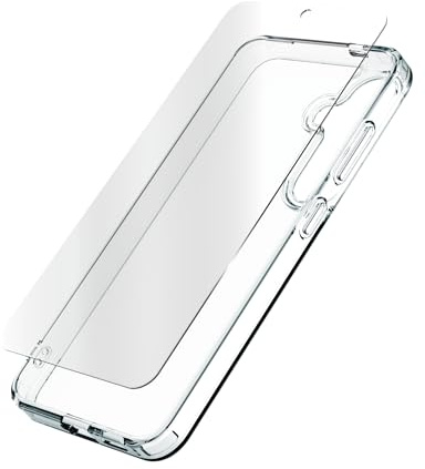 ZAGG InvisibleShield Glass Elite 360, Bundle, Displayschutz aus gehärtetem Glas und Hülle für Samsung Galaxy S24 [6.2-Inch], schmutzabweisend, kratzfest, stossfest (Transparent)