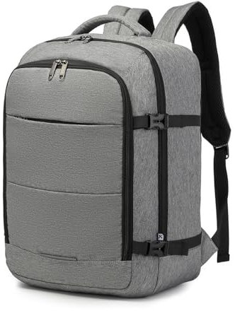 Kono Reise-Rucksack, 45 x 36 x 20 cm, Easyjet, Gepäcktasche, Laptop, Wochenende, Seesack, 30 l, grau, 45x36x20cm