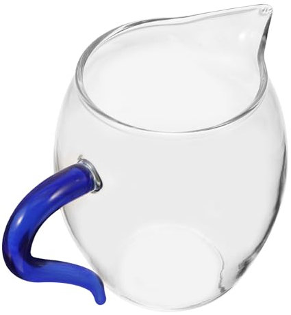 JECOMPRIS Small Glass Pitcher 300ml Clear Tea Pitcher Fair Cups with Handle Creative Coffee Milk Creamer Pitcher Coffee Cup Glass Drinking Cup Tea Mug