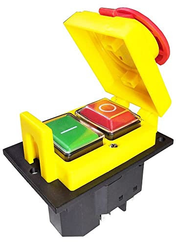 DZ05 Interrupteurs à bouton-poussoir électromagnétiques étanches Interrupteur magnétique triphasé 400V 10A 7 broches avec couvercle d'arrêt d'urgence