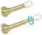HOMOTEK 1 Pack Telescoping Spring Door Stoppers, Extended from 3-1/8 to 4-1/4 inches Wall Mount Extra Long Door Stops- Flexible Spring Doorstops Wall Protector (Bright Brass)