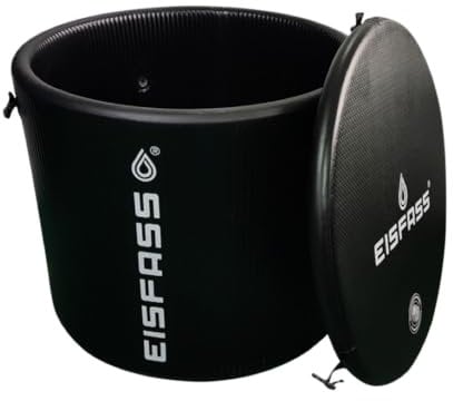 Eisfass Air mini grau extra Isolierung (90 cm Ø x 75 cm ⇡) Eistonne zum Eisbad ca. 350 Liter Eistonne Kältetherapie Regeneration nach dem Sport Eisbaden