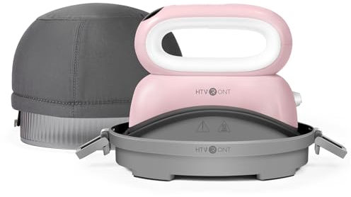 HTVRONT Hat Press Machine - Hat Press Heat Machine for Caps/Hats/Pillows Intuitive Display Screen- Flexible Temperature & Countdown Setting- Fast & Even Heat Portable Pink Heat Press