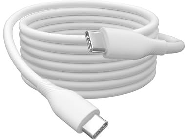 DIGITUS USB 2.0 Anschlusskabel - 0,5m - USB Typ-C zu Typ-C - High-Speed 480 Mbit/s - 60W Power Delivery - flexibles Silikonkabel - Weiß - für iPad, iPhone, Android Smartphones, Tablets, Laptops