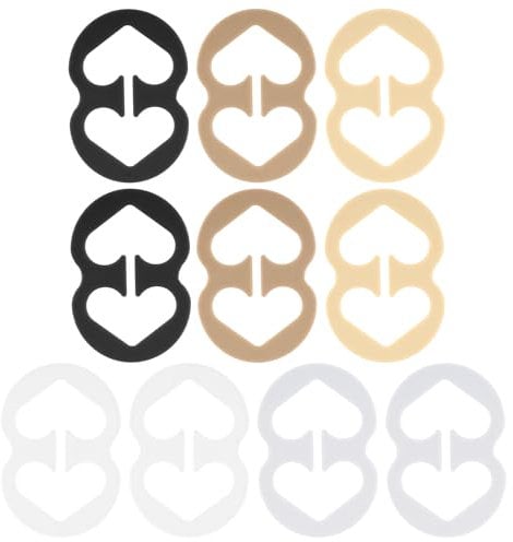 10 Pcs Bra Strap Clips for Racerback, Anti-Slip Bra Clips to Make Racerback, Buckles Conceal Straps, Racerback Bra hooks Conceal Straps(Black, White, Transparent, Skin Color, Khaki)